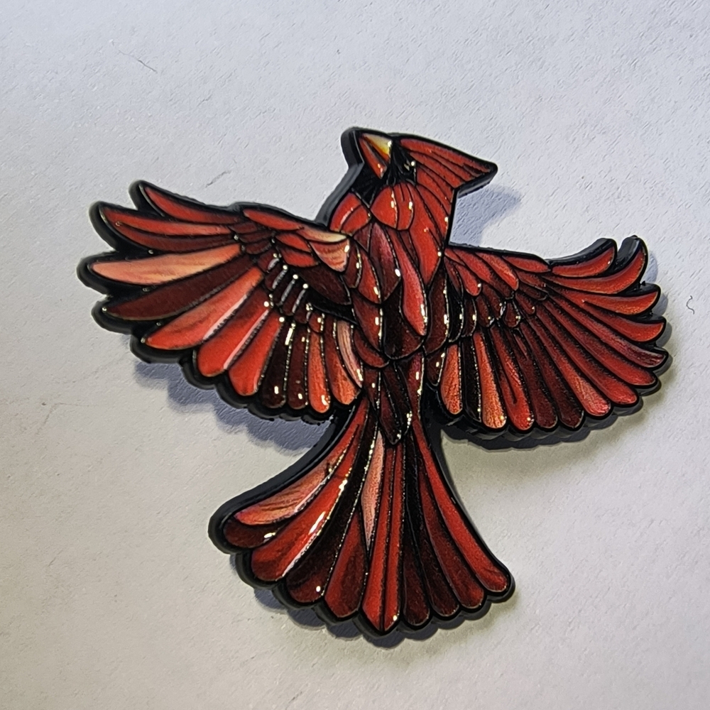 Red Cardinal Enamel Pin - Bird Pet Accessory